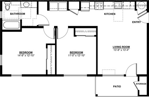 Fern Ridge 2 Bedroom Floor Plan A